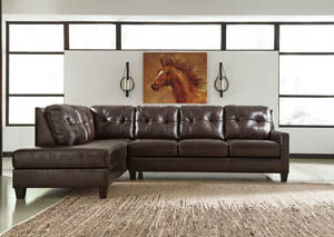 Image for O'Kean Mahogany Left Facing Corner Chaise Sectional