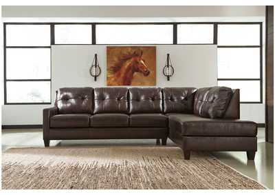 Image for O'Kean Mahogany Right Facing Corner Chaise Sectional