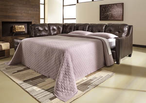 Image for O'Kean Mahogany Left Facing Corner Chaise Queen Sleeper Sectional