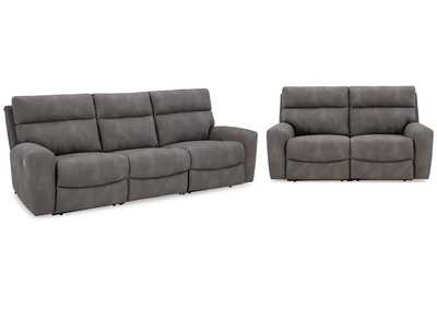 Next-Gen DuraPella Performance Fabric Dual Power Reclining Sofa and Loveseat,Signature Design By Ashley