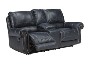 Image for Milhaven Navy Double Reclining Loveseat w/Console