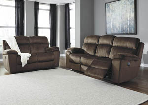 Image for Uhland Chocolate Power Reclining Sofa and Loveseat w/Adjustable Headrest