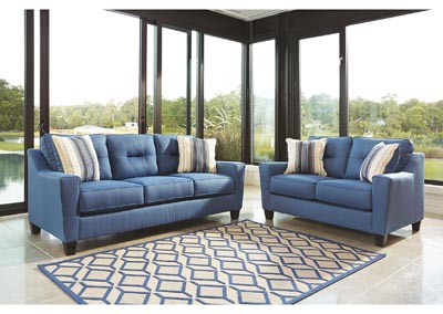 Image for Forsan Nuvella Blue Sofa and Loveseat