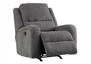Image for Krismen Charcoal Rocker Power Recliner w/Adjustable Headrest