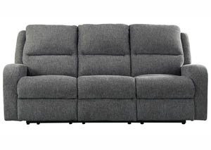 Image for Krismen Charcoal Power Reclining Sofa w/Adjustable Headrest