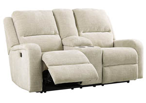 Image for Krismen Sand Power Reclining Loveseat w/Console Adjustable Headrest