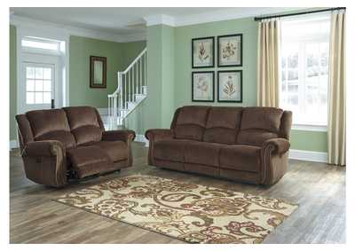 Image for Goodlow Chocolate Power Reclining Sofa & Loveseat w/Adjustable Headrest