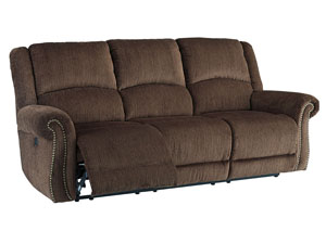 Image for Goodlow Chocolate Power Reclining Sofa w/Adjustable Headrest