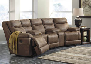 Image for Valto Saddle Left Facing Sectional w/ 2 Storage Consoles and Right Facing Zero Wall Recliner