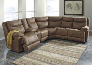Image for Valto Saddle Left Facing Sectional w/ Storage Console and Right Facing Zero Wall Recliner