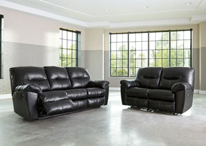 Image for Kilzer DuraBlend Black Reclining Sofa and Loveseat