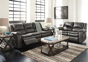 Image for Long Knight Gray Reclining Power Sofa & Loveseat