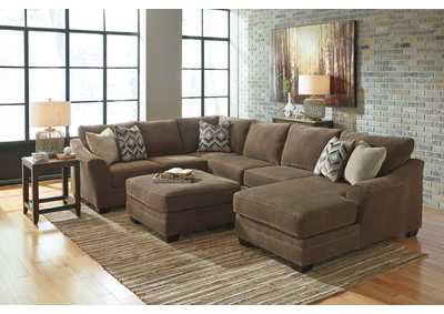 Image for Justyna Teak Left Facing Sectional w/ Right Facing Corner Chaise and Ottoman