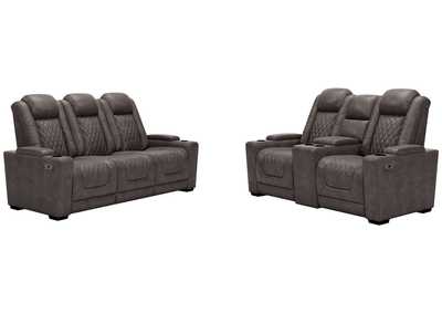 Image for HyllMont Dual Power Reclining Sofa and Loveseat