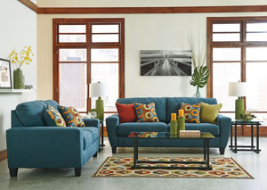 Image for Sagen Teal Sofa & Loveseat