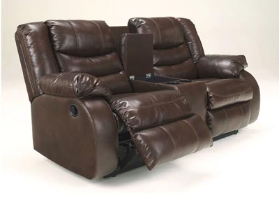 Image for Linebacker DuraBlend Espresso Double Reclining Loveseat w/ Console