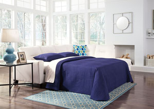 Image for Kirwin Nuvella White Left Facing Queen Sleeper Sectional