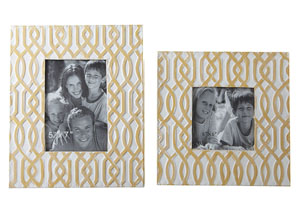 Image for Baina Yellow/White Photo Frame (Set of 2)