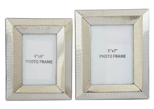 Image for Keyon Nickel Finish Photo Frame (Set of 2)