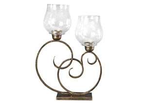 Image for Oba Antique Gold Finish Candle Holder