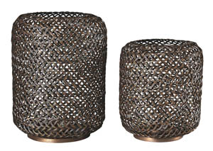 Image for Odbart Antique Bronze Finish Candle Holder (Set of 2)