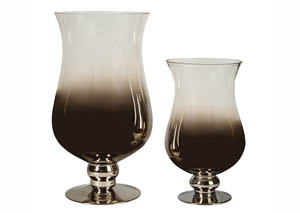 Image for Devika Clear/Silver Finish Vase