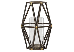 Image for Devo Black/Gold Finish Candle Holder