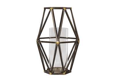 Image for Devo Black/Gold Finish Candle Holder