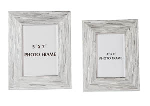 Image for Devaki White/Silver Finish Photo Frame (Set of 2)