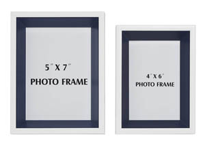 Image for Obie White/Navy Photo Frame