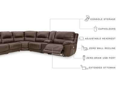 Dunleith 6-Piece Power Reclining Sectional,Signature Design By Ashley