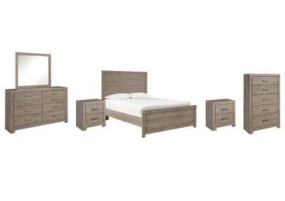 Culverbach Full Panel Bed with Mirrored Dresser, Chest and 2 Nightstands,Signature Design By Ashley