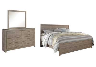 Culverbach King Panel Bed with Mirrored Dresser,Signature Design By Ashley