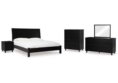 Danziar Queen Panel Bed with Mirrored Dresser, Chest and Nightstand,Signature Design By Ashley