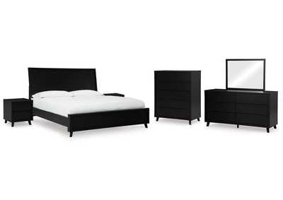 Danziar Queen Panel Bed with Mirrored Dresser, Chest and 2 Nightstands,Signature Design By Ashley