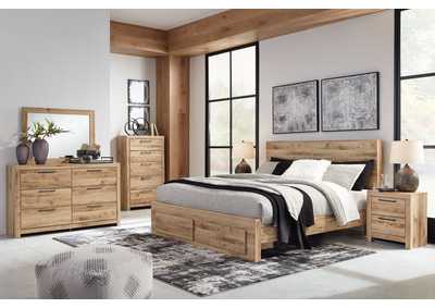 Hyanna King Panel Storage Bed with Mirrored Dresser and 2 Nightstands,Signature Design By Ashley