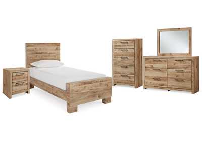 Hyanna Twin Panel Bed with Mirrored Dresser, Chest and Nightstand