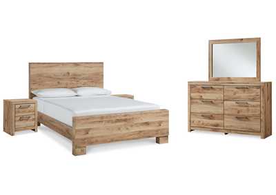 Hyanna Queen Panel Bed with Mirrored Dresser and 2 Nightstands