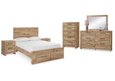 Hyanna Full Panel Storage Bed with Mirrored Dresser, Chest and 2 Nightstands