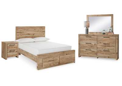 Image for Hyanna Full Panel Storage Bed with Mirrored Dresser and Nightstand