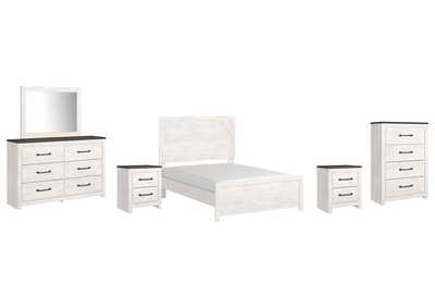 Image for Gerridan Full Panel Bed with Mirrored Dresser, Chest and 2 Nightstands