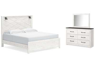 Image for Gerridan King Panel Bed with Mirrored Dresser