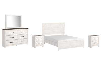 Gerridan Queen Panel Bed with Mirrored Dresser and 2 Nightstands,Signature Design By Ashley