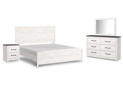 Image for Gerridan King Panel Bed with Mirrored Dresser and Nightstand
