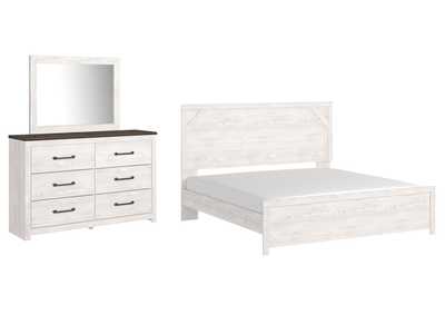 Image for Gerridan King Panel Bed with Mirrored Dresser