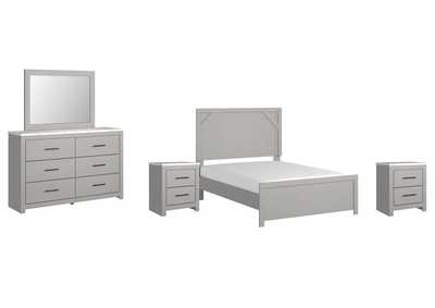 Image for Cottonburg Full Panel Bed with Mirrored Dresser and 2 Nightstands