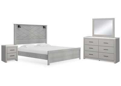 Image for Cottonburg King Panel Bed with Mirrored Dresser and Nightstand