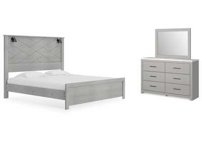 Image for Cottonburg King Panel Bed with Mirrored Dresser