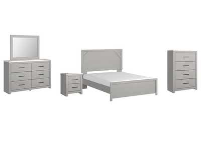 Cottonburg Queen Panel Bed with Mirrored Dresser, Chest and Nightstand,Signature Design By Ashley