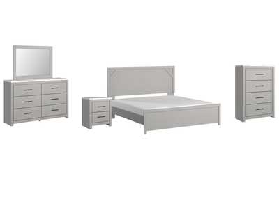 Image for Cottonburg King Panel Bed with Mirrored Dresser, Chest and Nightstand